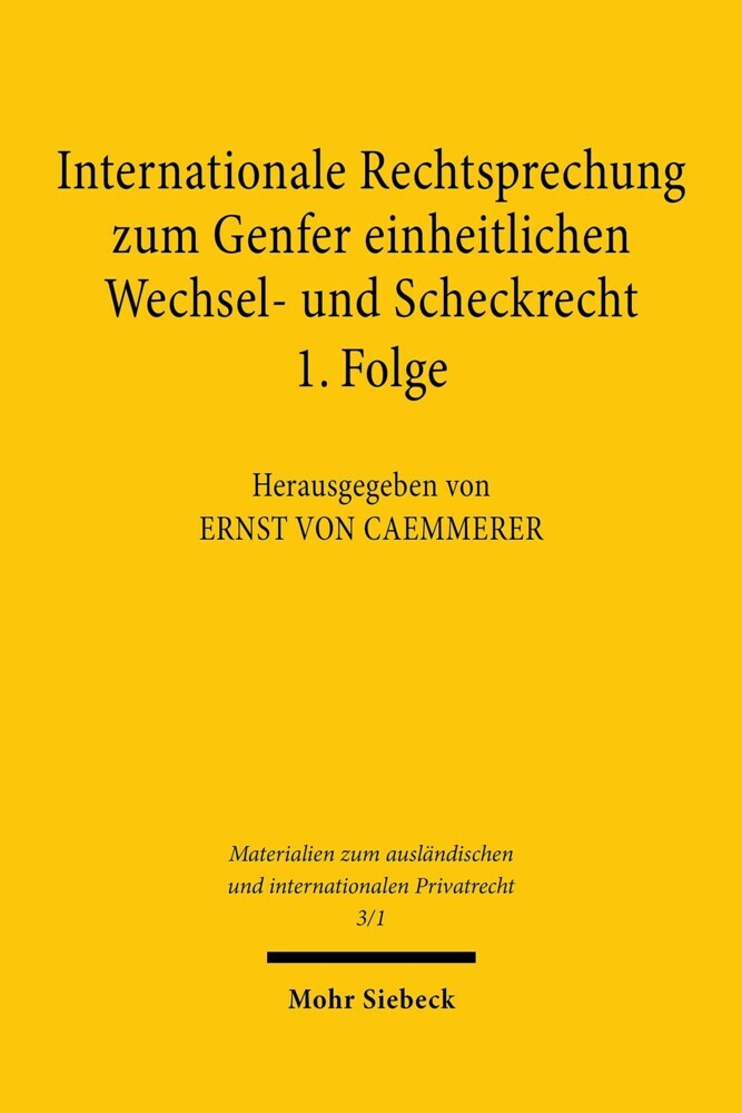 Internationale Rechtsprechung zum Genfer einheitlichen Wechsel- und Scheckrecht main product photo