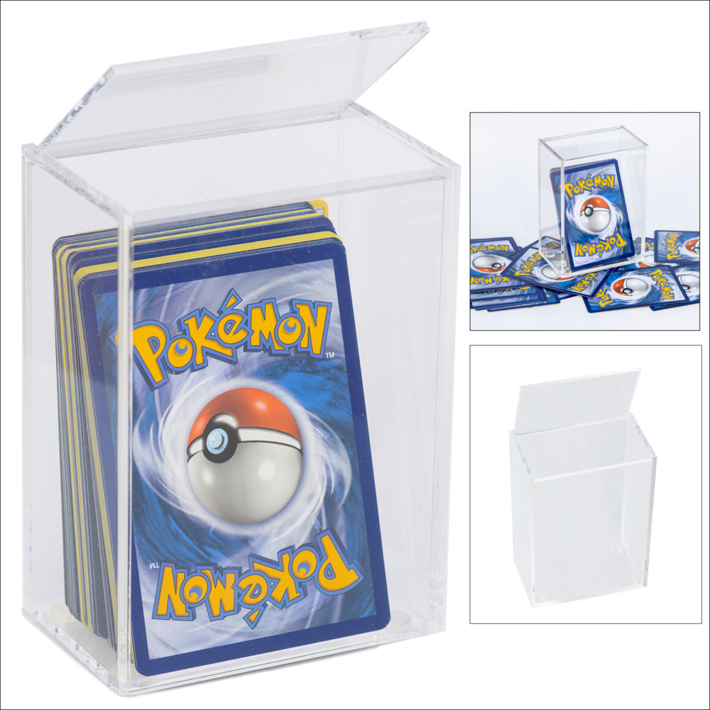 Sammelbox aus hochwertigem Acryl für Sammelkarten, Sportkarten, Pokemon etc. mit Deckel zum Klappen main product photo