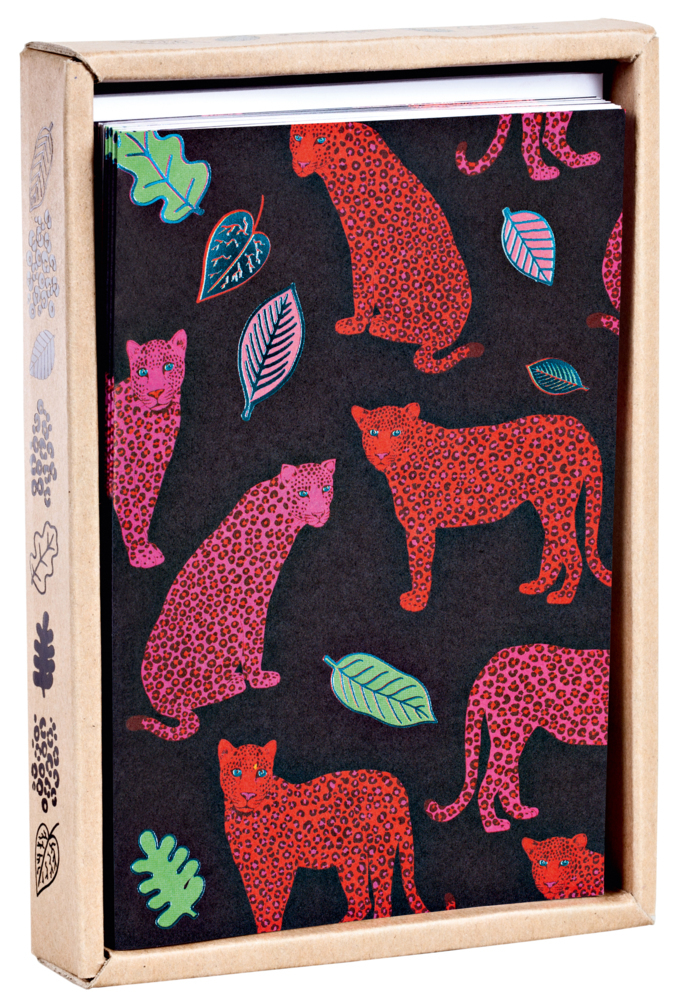 Luxe Leopards, Grußkarten Box mit Folienakzenten main product photo