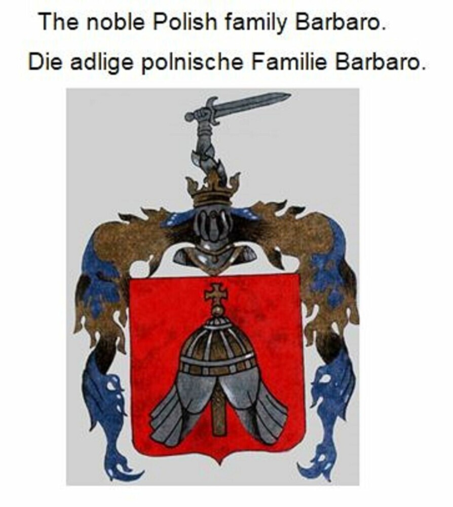 The noble Polish family Barbaro Die adlige polnische Familie Barbaro. main product photo