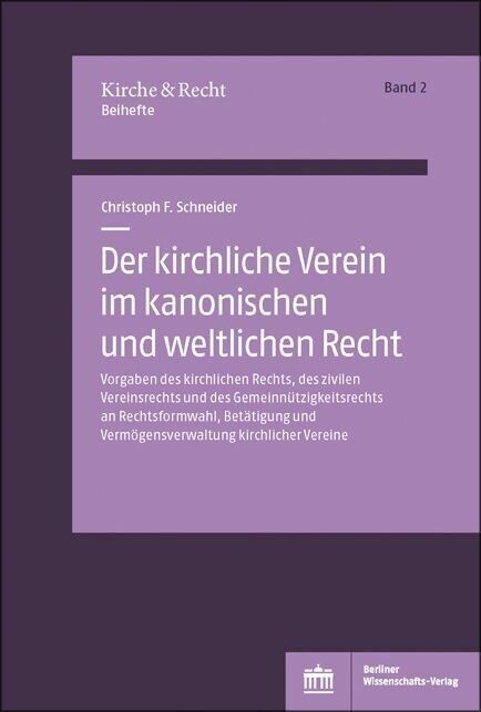 Der kirchliche Verein im kanonischen und weltlichen Recht main product photo