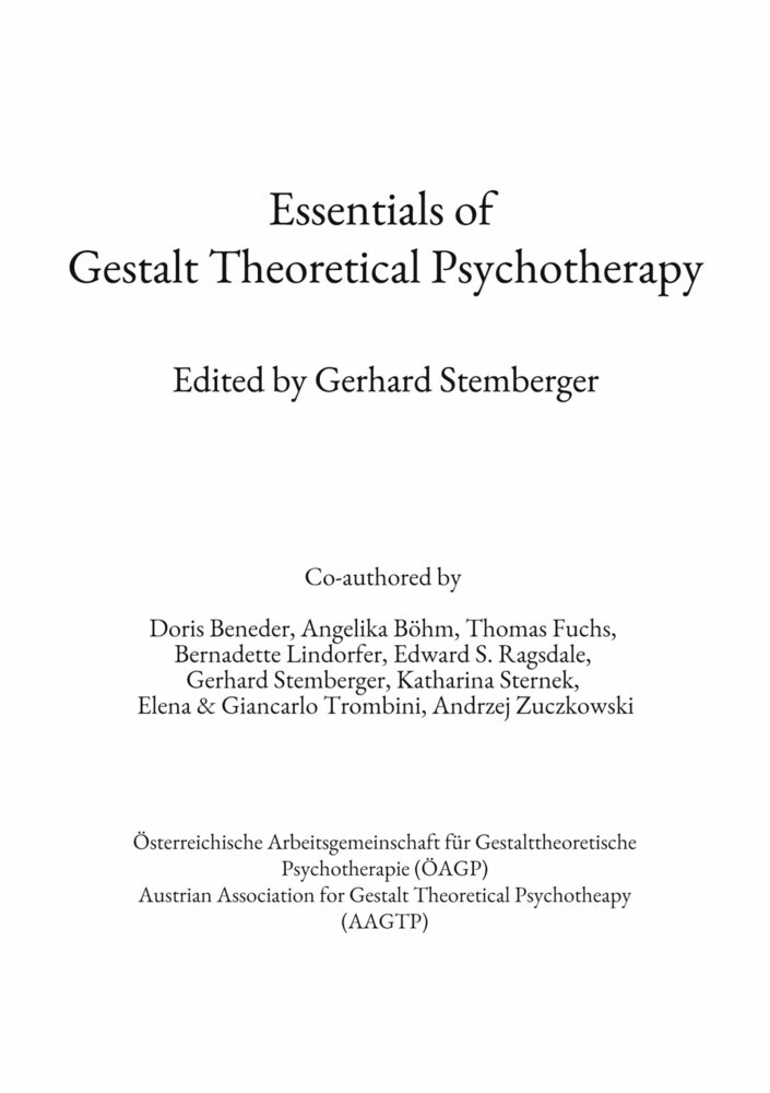 Essentials of Gestalt Theoretical Psychotherapy main product photo
