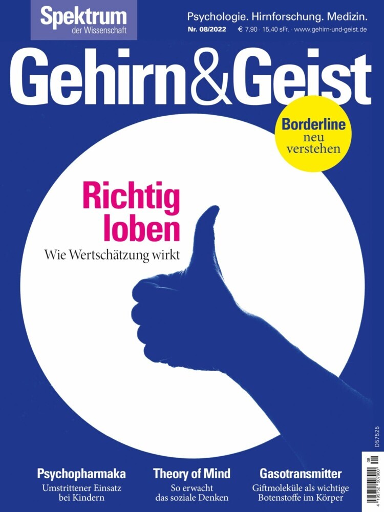 Gehirn&Geist 8/22 - Richtig loben main product photo
