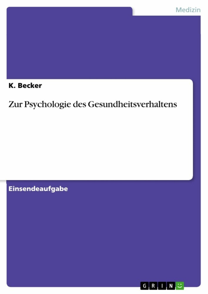 Zur Psychologie des Gesundheitsverhaltens main product photo