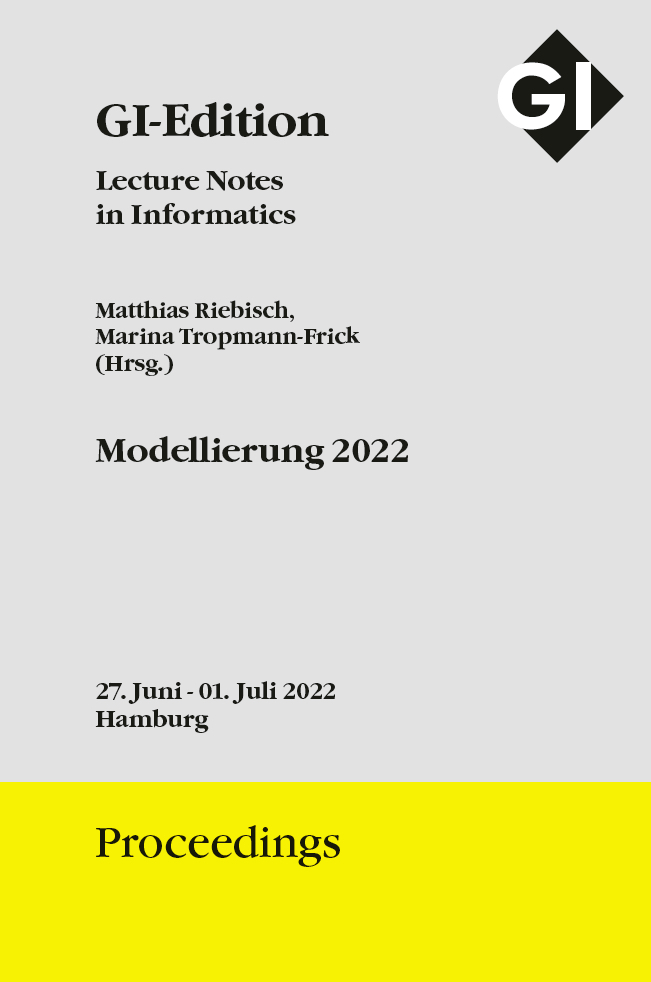 GI Edition Proceedings Band 324 "Modellierung 2022" main product photo