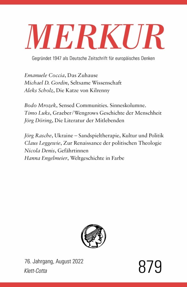 MERKUR Gegründet 1947 als Deutsche Zeitschrift für europäisches Denken - 8/2022 main product photo