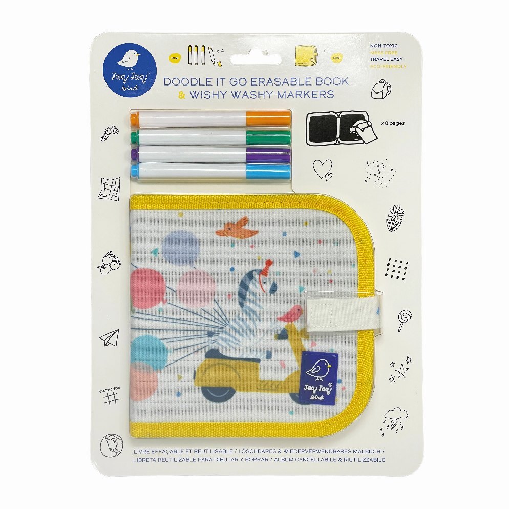 Mini-Malbuch Zebra mit 4 Wishy Washy Stiften main product photo