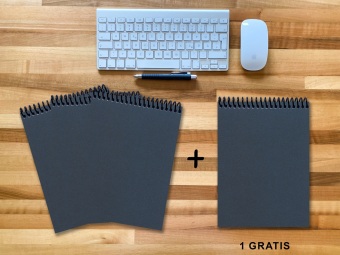A 4 Notizblock - Set, 3+1 gratis, Luxury 80 Seiten BLAU NEW LAPISLAZULI GLITTER-OPTIK, to do