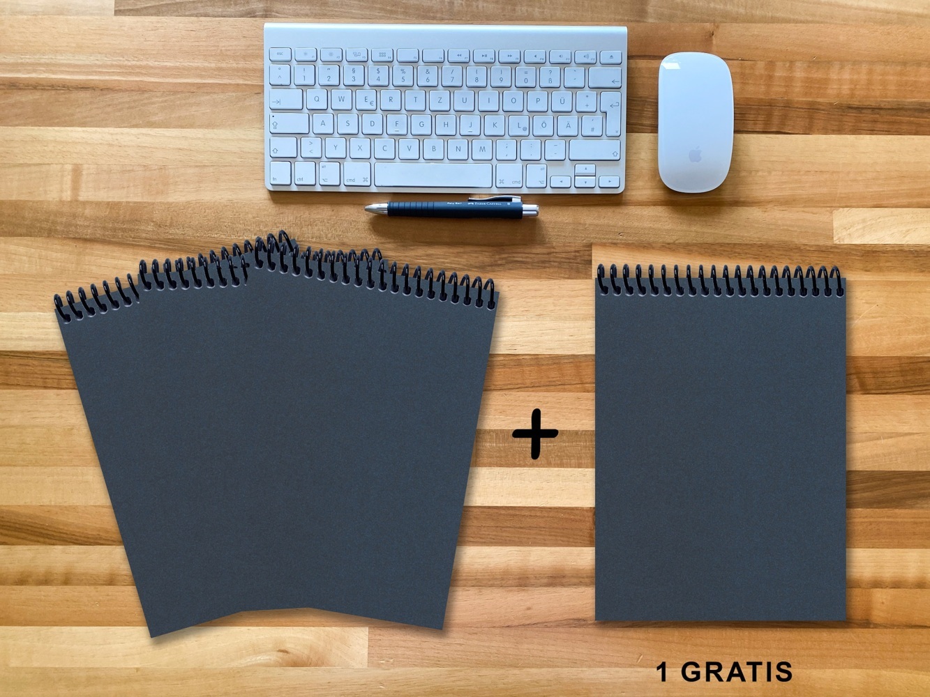 A 4 Notizblock - Set, 3+1 gratis, Luxury 80 Seiten BLAU NEW LAPISLAZULI GLITTER-OPTIK, punktiert 5x5mm main product photo