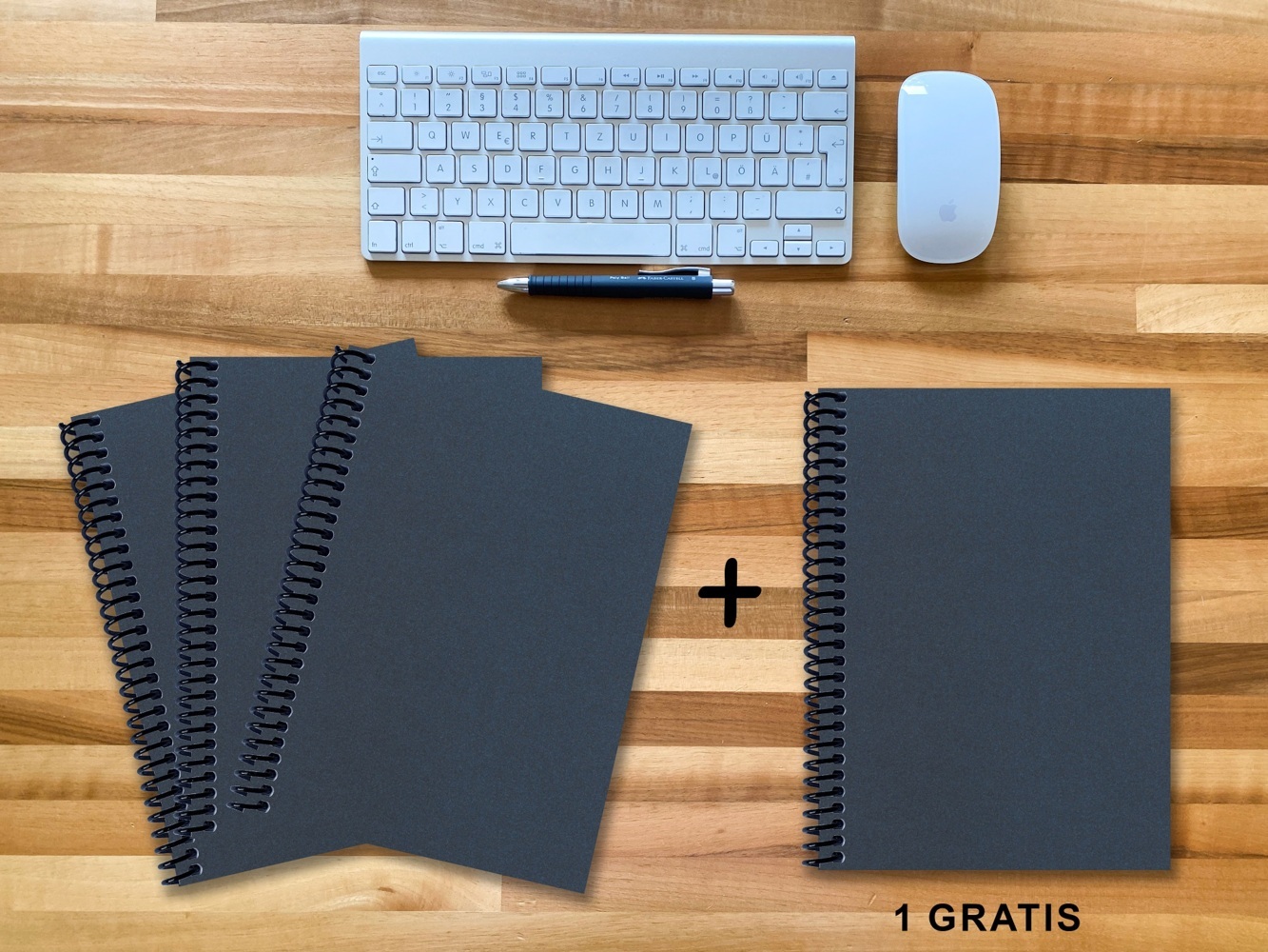 A 4 Notizbuch - Set, 3+1 gratis, Luxury 80 Seiten BLAU NEW LAPISLAZULI GLITTER-OPTIK, to do main product photo