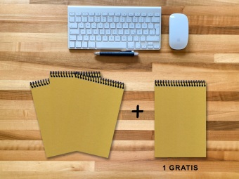 A 5 Notizblock - Set, 3+1 gratis, Luxury 80 Seiten GOLD GMUND SHIMMER, punktiert 10x10mm