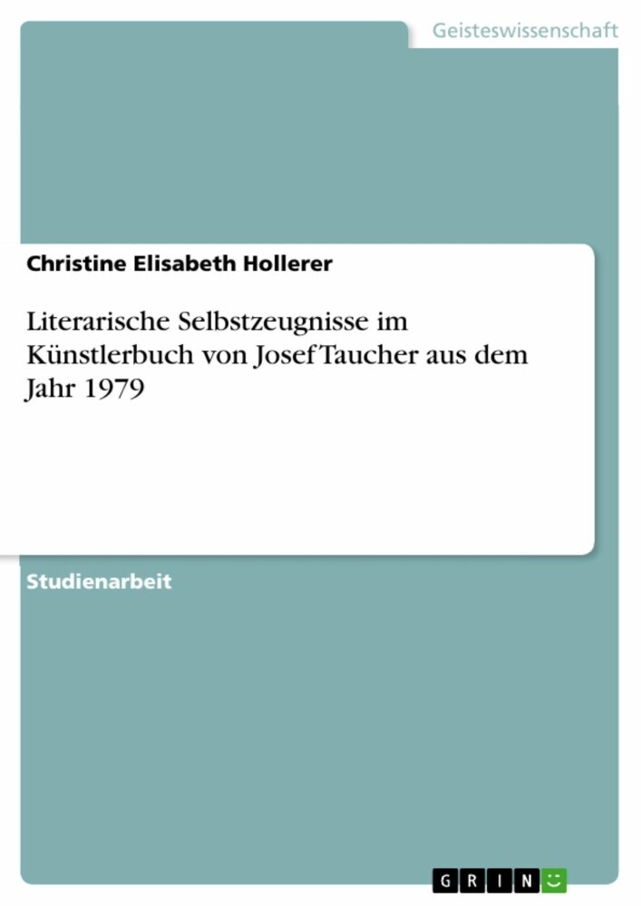 Literarische Selbstzeugnisse im Künstlerbuch von Josef Taucher aus dem Jahr 1979 main product photo