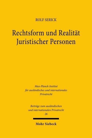 Rechtsform und Realität Juristischer Personen main product photo