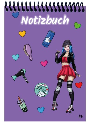 A 4 Notizblock Manga Enora, lila, liniert