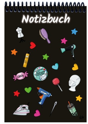 A 5 Notizblock Manga Items, schwarz, liniert