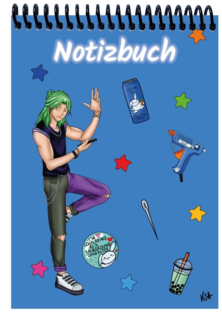 A 5 Notizblock Manga Quinn, blau, kariert main product photo