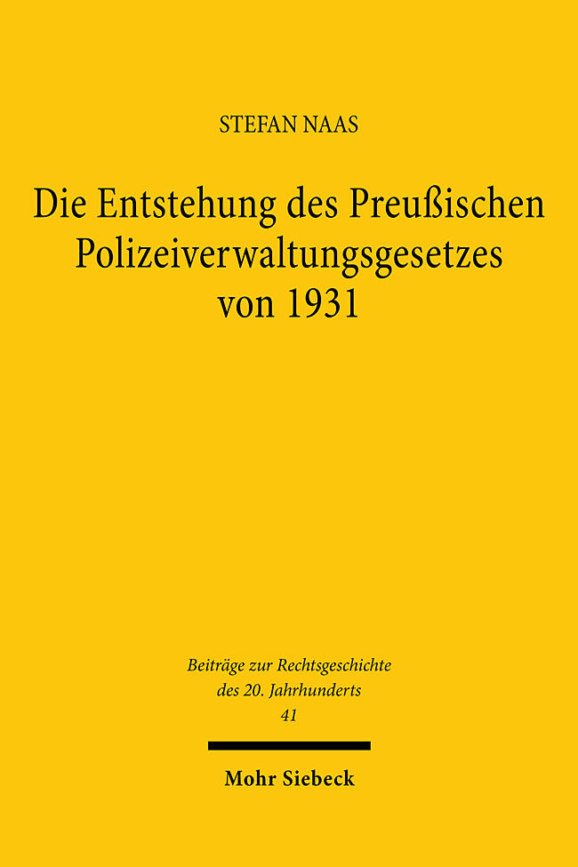 Die Entstehung des Preußischen Polizeiverwaltungsgesetzes von 1931 main product photo