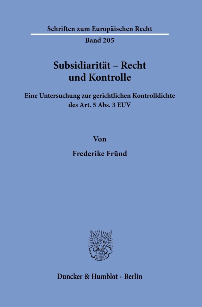 Subsidiarität - Recht und Kontrolle. main product photo