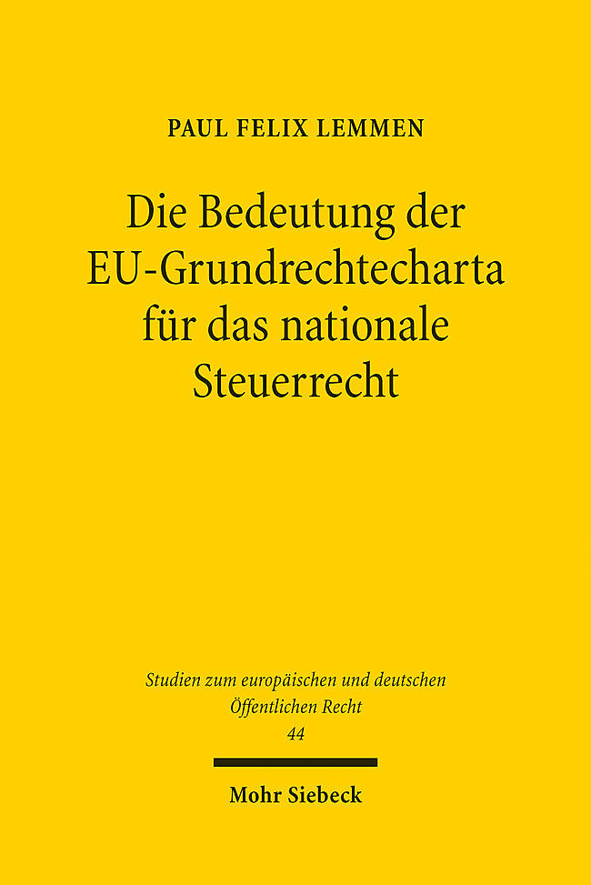 Die Bedeutung der EU-Grundrechtecharta für das nationale Steuerrecht main product photo