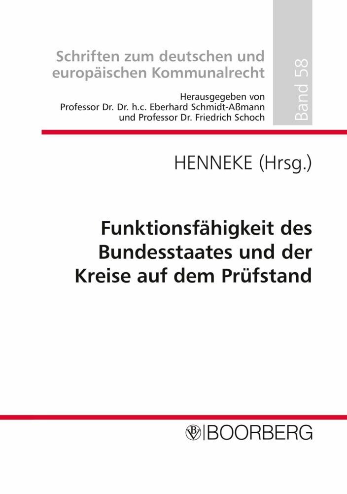 Funktionsfähigkeit des Bundesstaates und der Kreise auf dem Prüfstand main product photo