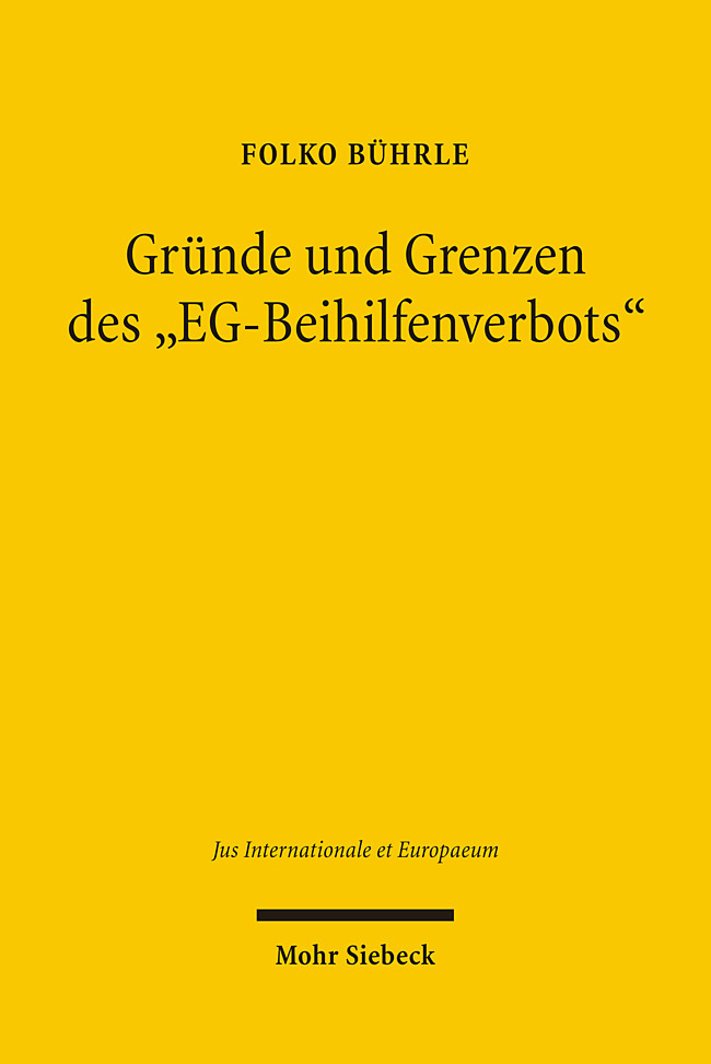 Gründe und Grenzen des 'EG-Beihilfenverbots' main product photo
