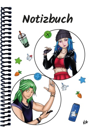 A 5 Notizbuch Manga Quinn und Enora, weiß, blanko