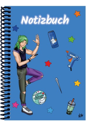A 5 Notizbuch Manga Quinn, blau, liniert