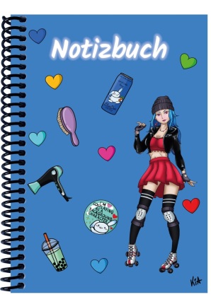 A 5 Notizbuch Manga Enora, blau, kariert