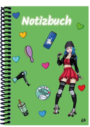 A 5 Notizbuch Manga Enora, grün, blanko