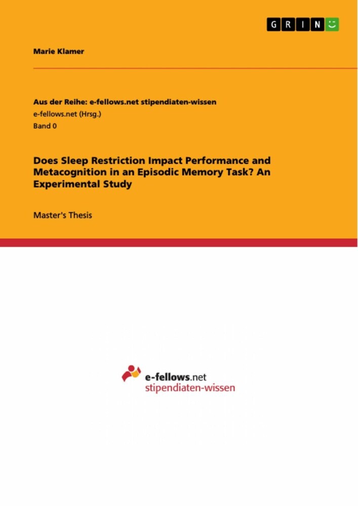Does Sleep Restriction Impact Performance and Metacognition in an Episodic Memory Task? An Experimental Study main product photo