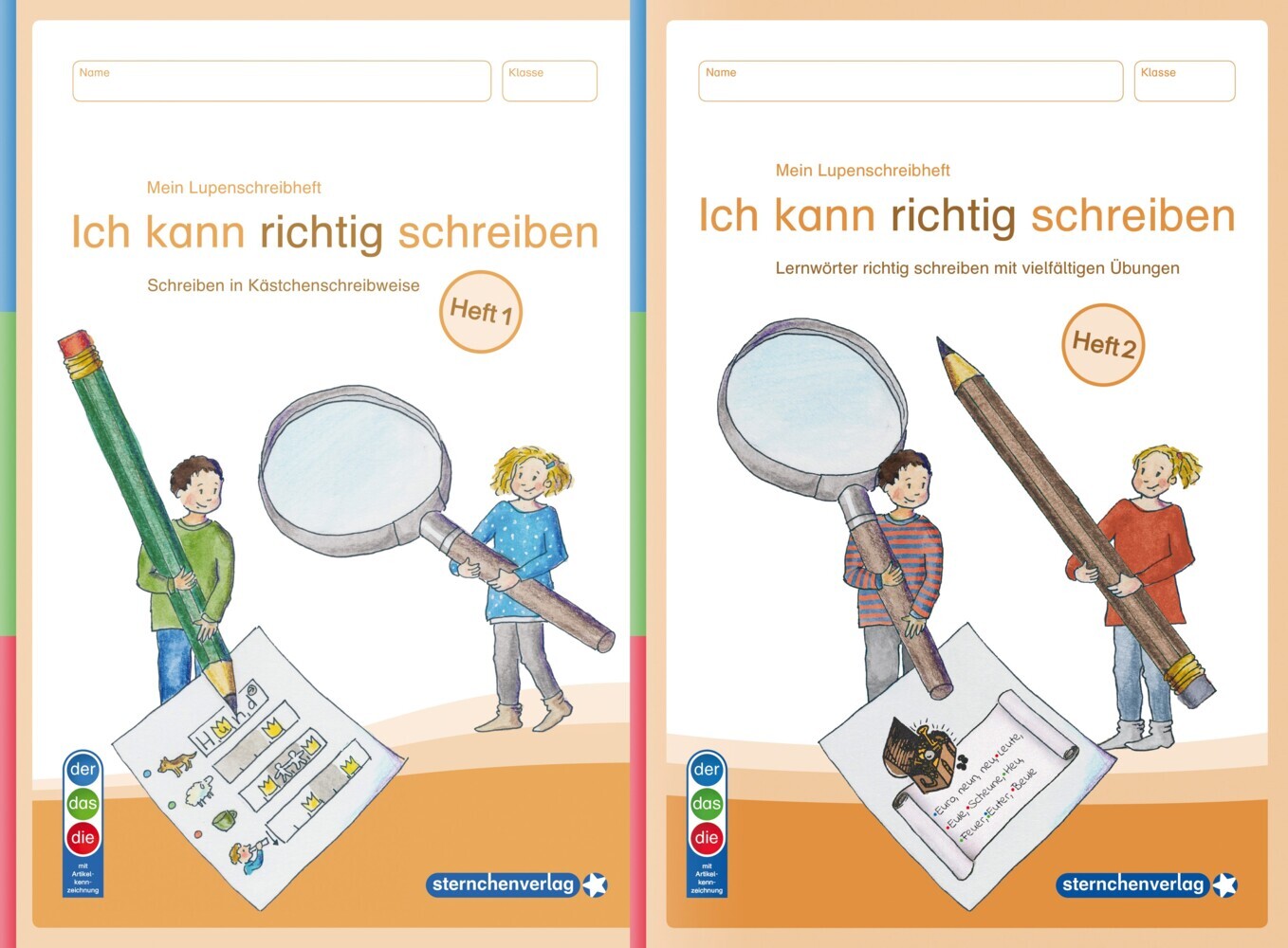 Mein Lupenschreibheft 1 und 2 - Ich kann richtig schreiben - Ausgabe mit Artikelkennzeichnung (DaZ) main product photo