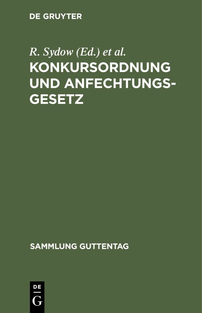 Konkursordnung und Anfechtungsgesetz main product photo