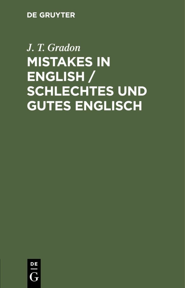 Mistakes in English / Schlechtes und Gutes Englisch main product photo