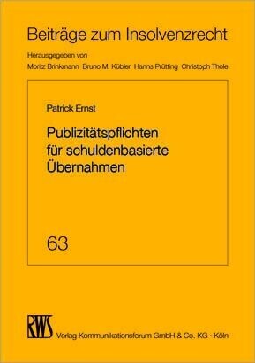 Publizitätspflichten für schuldenbasierte Übernahmen main product photo