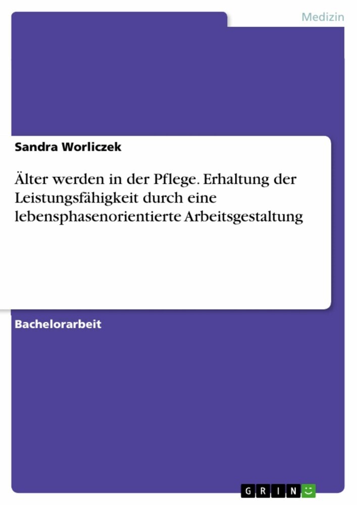 Älter werden in der Pflege. Erhaltung der Leistungsfähigkeit durch eine lebensphasenorientierte Arbeitsgestaltung main product photo