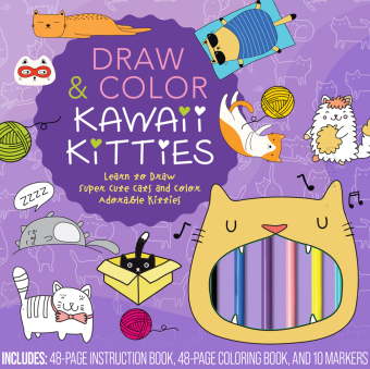 Draw & Color Kawaii Kitties Kit