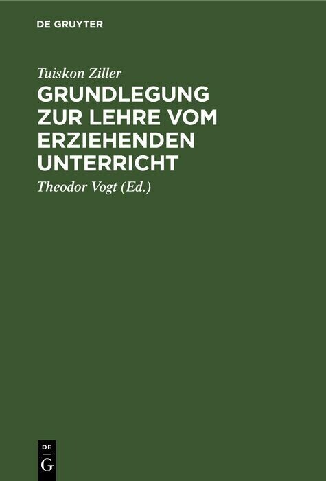 Grundlegung zur Lehre vom erziehenden Unterricht main product photo