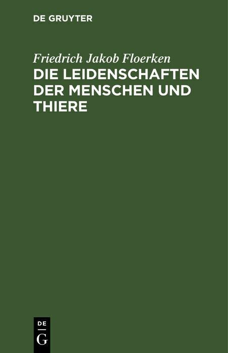 Die Leidenschaften der Menschen und Thiere main product photo