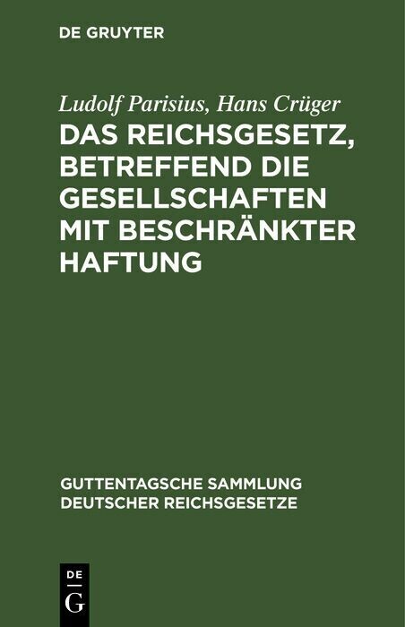 Das Reichsgesetz, betreffend die Gesellschaften mit beschränkter Haftung main product photo