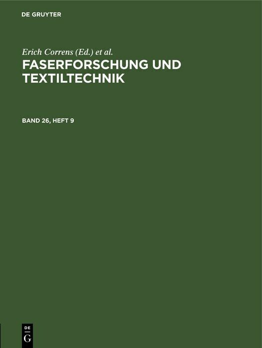 Faserforschung und Textiltechnik. Band 26, Heft 9 main product photo