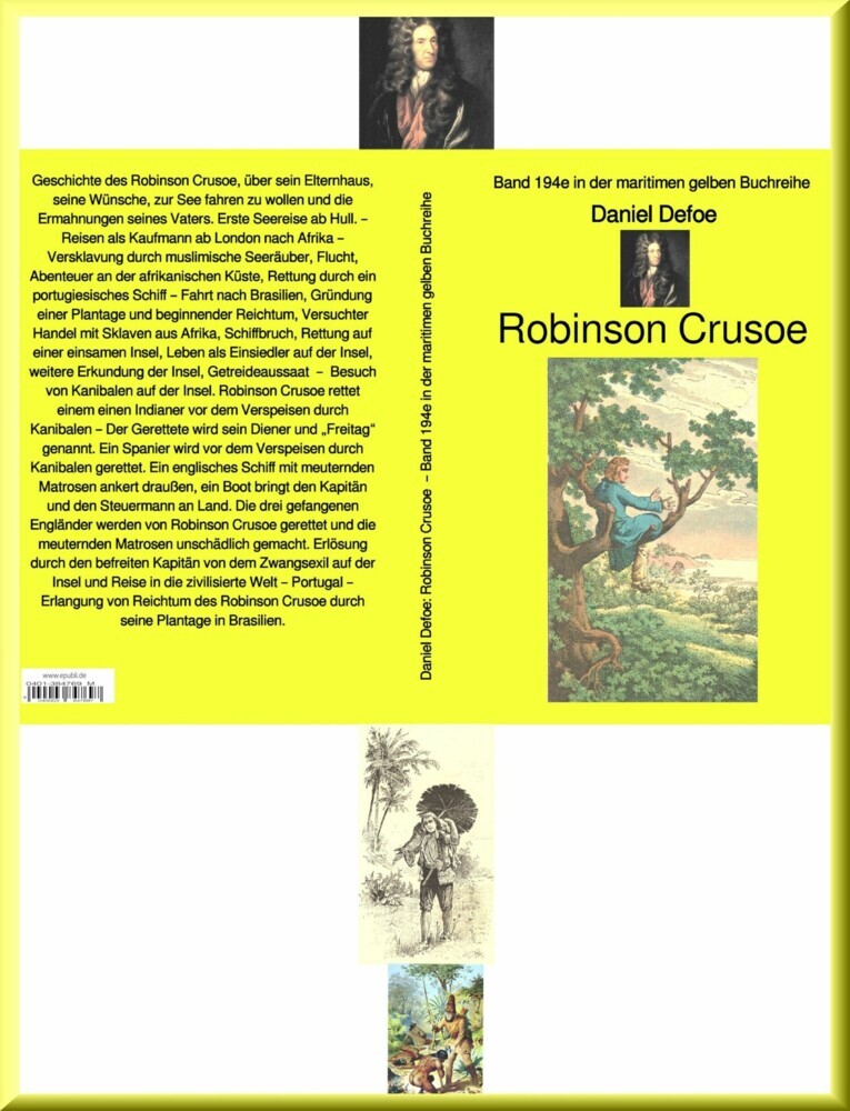 Daniel Defoe: Robinson Crusoe - Band 194 in der maritimen gelben Buchreihe - bei Jürgen Ruszkowski main product photo