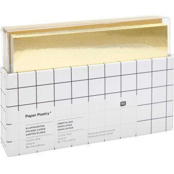 Kartenset Spiegelkarton/Perlmutt gold, B6 FSC MIX