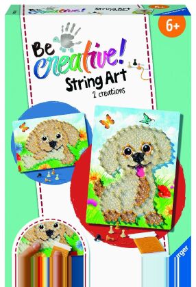 Ravensburger 18243 String Art Dogs - Kreative Fadenbilder mit süßen Welpen, für Kinder ab 6 Jahren