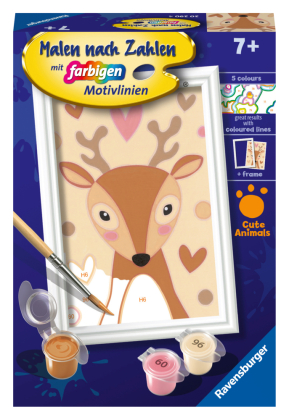 Ravensburger Malen nach Zahlen 20290 - Niedliches Reh - Kinder ab 7 Jahren