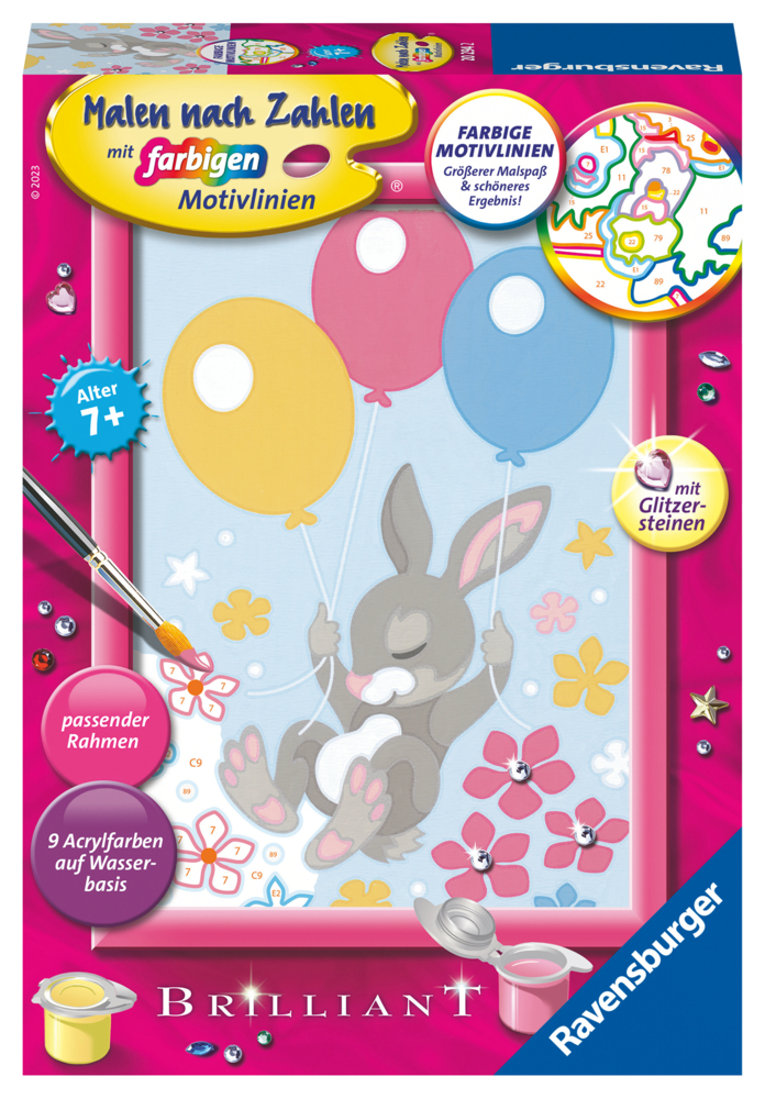 Ravensburger Malen nach Zahlen 20294 - Fliegendes Häschen - Kinder ab 7 Jahren main product photo