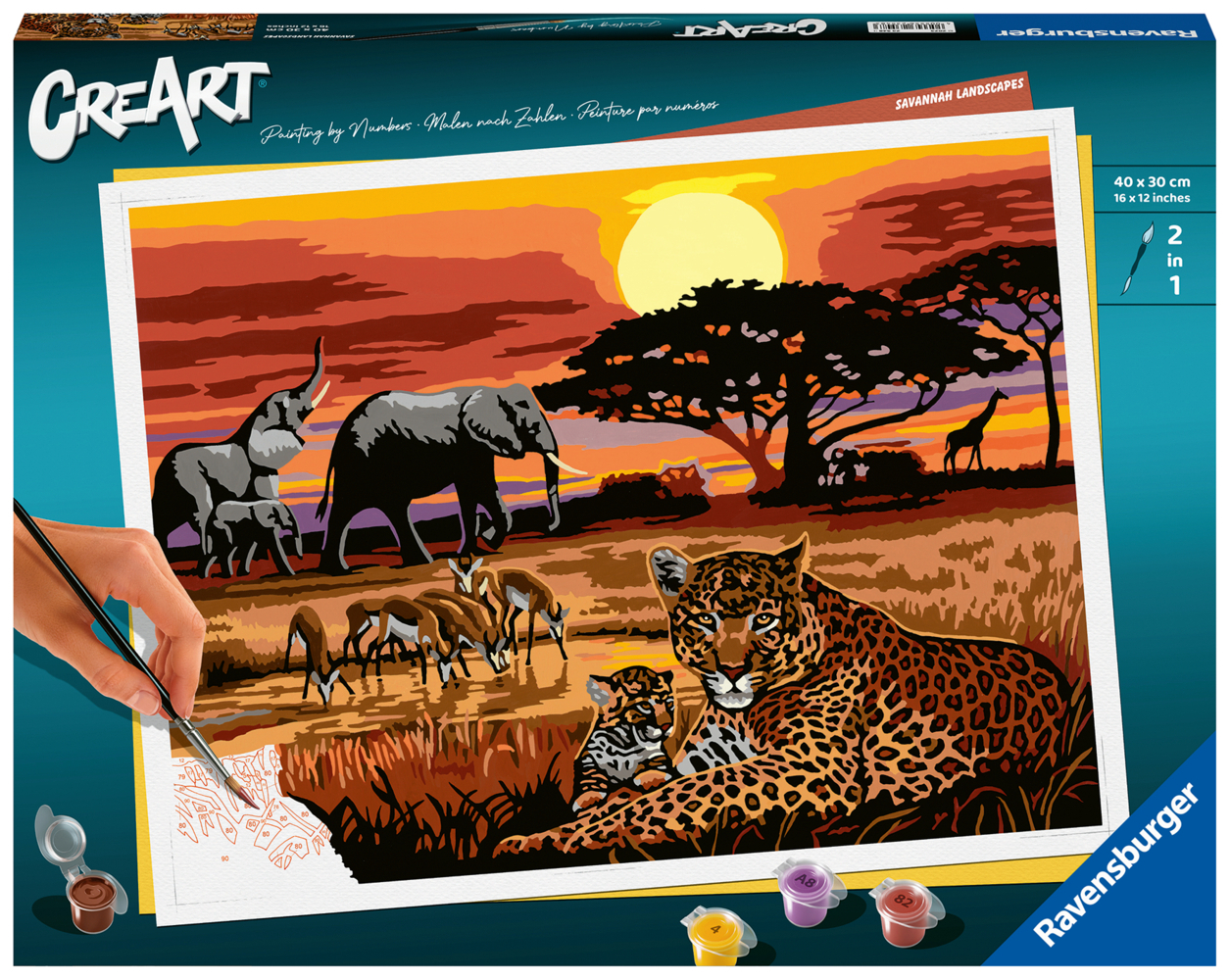 Ravensburger CreArt - Malen nach Zahlen 23548 - Savannah Landscapes - ab 14 Jahren main product photo