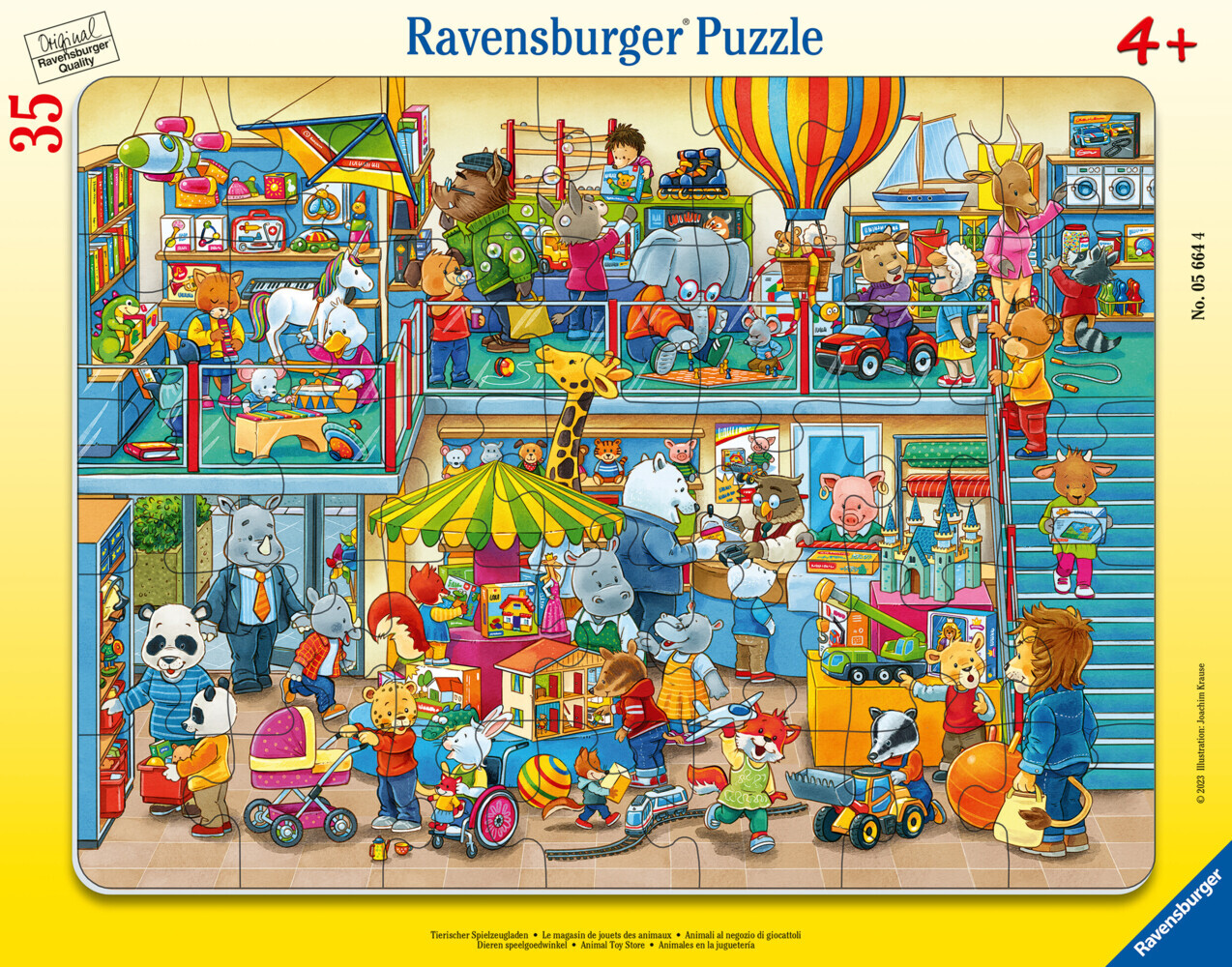 Ravensburger Kinderpuzzle - 05664 Tierischer Spielzeugladen - 30-48 Teile Rahmenpuzzle für Kinder ab 4 Jahren main product photo