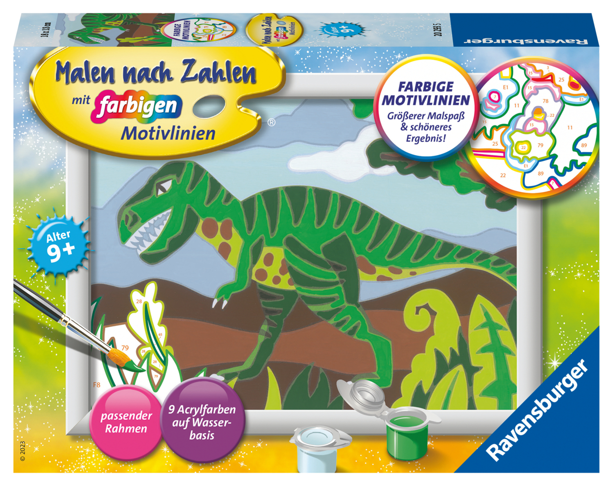 Ravensburger Malen nach Zahlen 20293 - Hungriger Dinosaurier - Kinder ab 9 Jahren main product photo