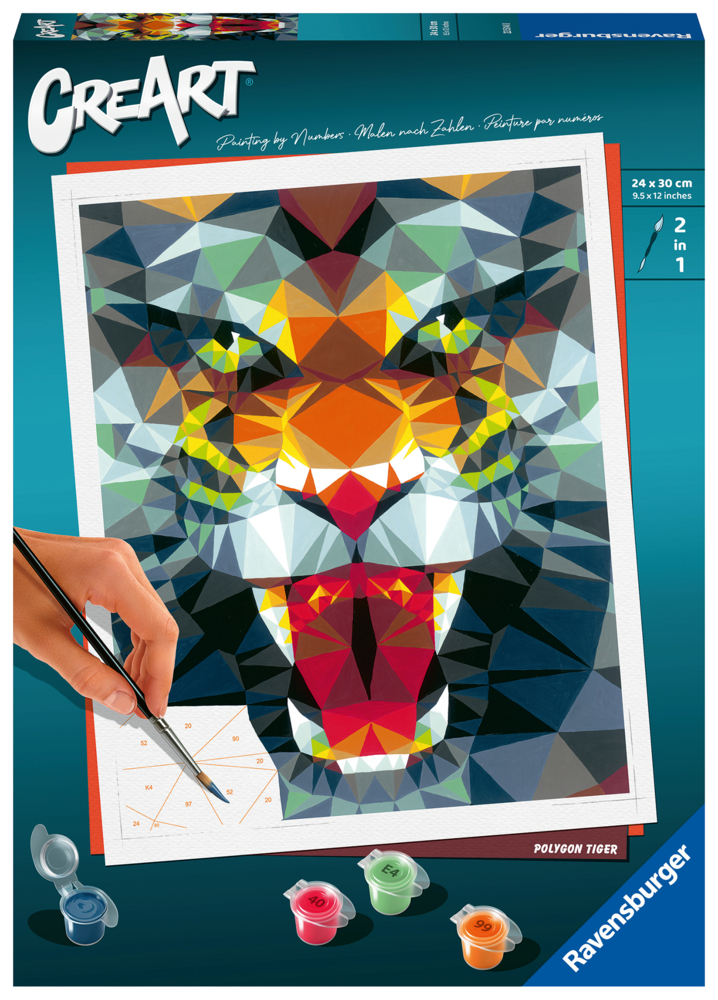 Ravensburger CreArt - Malen nach Zahlen 23514 - Polygon Tiger - ab 12 Jahren main product photo