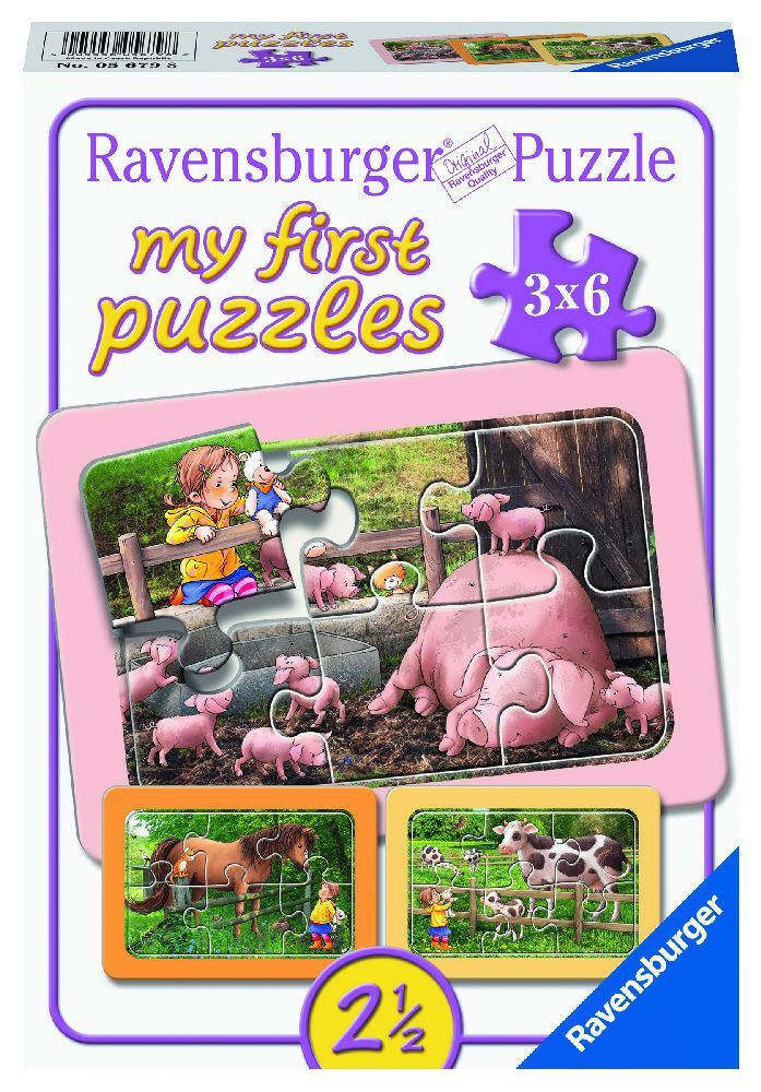 Ravensburger Kinderpuzzle - 05679 Lotta auf dem Bauernhof - My First Puzzle für Kinder ab 2,5 Jahren, mit 3x6 Teilen main product photo